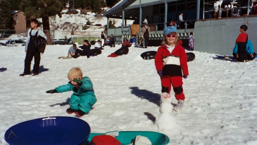 Atticus and Emma Building Snowman