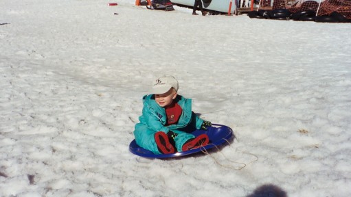 Atticus on Sled