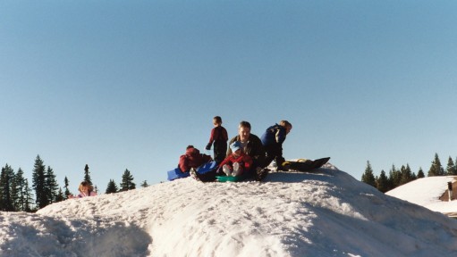 Emma and David Sledding