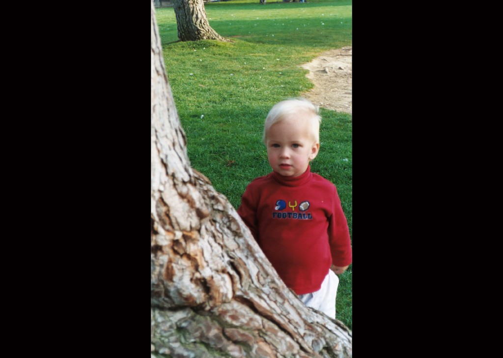 Atticus Standing by Tree Near Turlock, CA