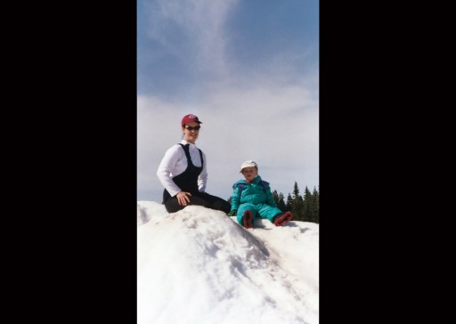 Christy and Atticus at Leland Snowplay 1